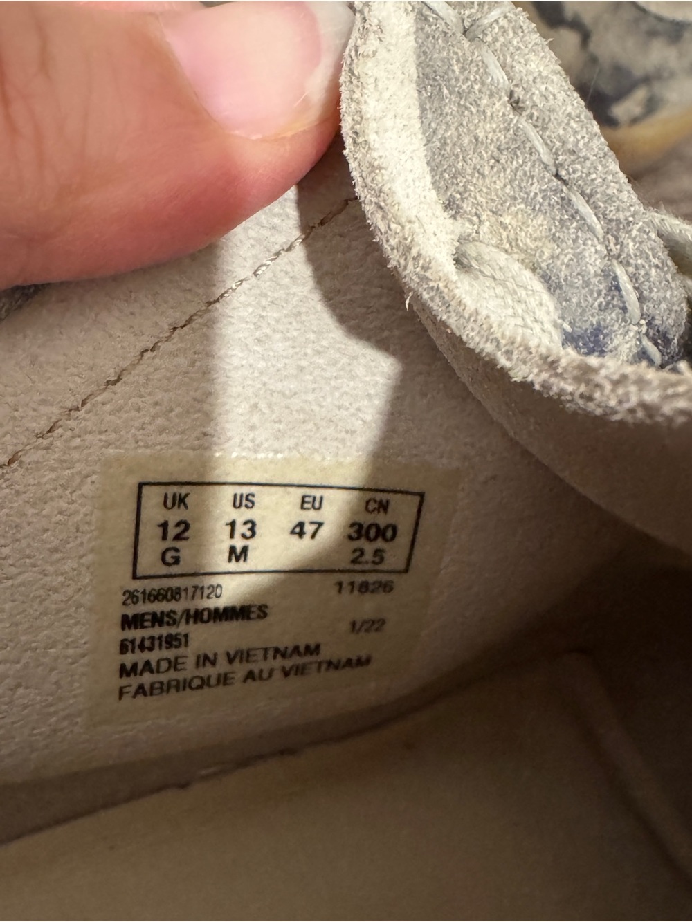 Clark’s Originals Wallabee Off-White Camo Shoe Sz 13 - Picture 5 of 6